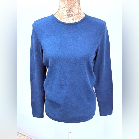 BELFORD Blue crew neck knit sweater size M - Picture 8 of 12